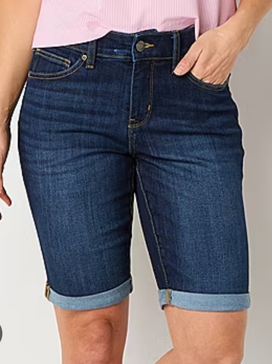 St. John's Bay Pants - St. John's Bay Dark Indigo Denim Bermuda Shorts